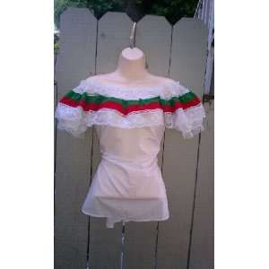  Womens Tri Color Mexican Blouse Size XL: Everything Else