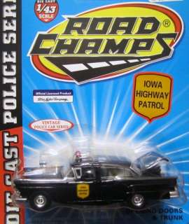 Iowa State Patrol Police Trooper 1957 Ford Fairlane Road Champs  