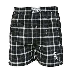   White Sox Tailgate Flannel Boxer by Concepts Sport   Black/Grey Large