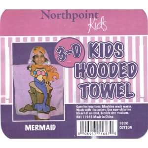  Mermaid 3 D Kids Hooded Towel 