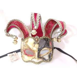    Red Joker Losanghe Venetian Masquerade Party Mask: Home & Kitchen