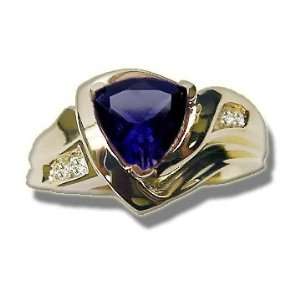  .10 ct 7mm Trillion Iolite Ladies Ring Jewelry