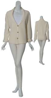 ESCADA Luxe Cream Knit Sweater Blazer Jacket 14 44 NEW  