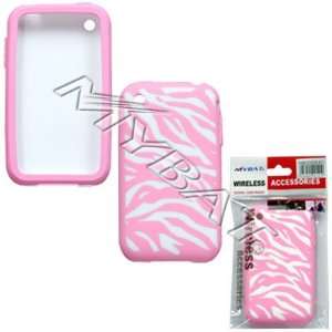  Iphone 3G Laser Zebra Skin(White/ Pink) Skin Case 