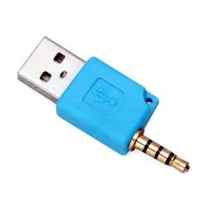   5mm to USB Sync Charger Adapter for iPod Shuffle   Blue Electronics