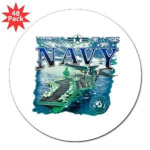   Lapel Sticker (48 Pack) United States Navy Aircraft Carrier And Plane