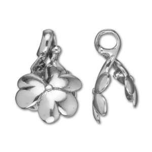  Sterling Silver Flower Pinch Bail Arts, Crafts & Sewing