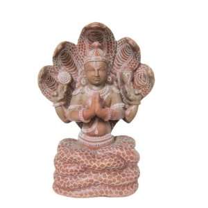  Maharishi Patanjali Statue with Five Headed Serpent Stone 
