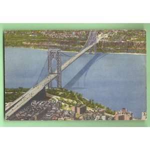    Postcard Washington Bridge New York City 1957 
