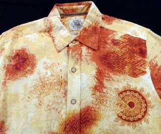 Pusser Silk Aloha Shirt Sunset Gold NWT $110.00  