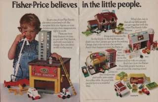 Vintage Fisher Price Little People Fire Station Set  
