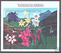 LESOTHO FLOWERS OF AFRICA 6 STAMP S/SHEET MNH  