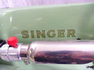 Vintage Singer 185K Green Sewing Machine w/ Case  