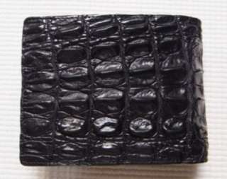 Finest Texture CROCODLE HORNBACK LEATHER WALLET BLACK  