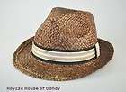 Ole Mens Summer Vintage Wide Brim Straw Fedora 100% Natural Fiber Hat 