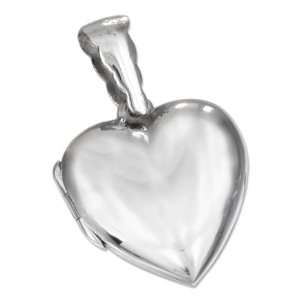  Sterling Silver High Polished Heart Locket: Jewelry