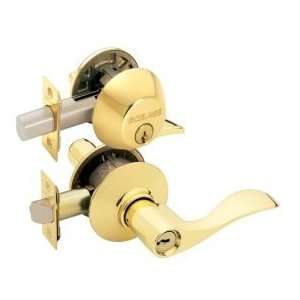  Schlage FB350NV ACC505 Lock,Combo, Bright Brass