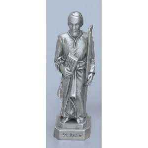  St. Justin   3 1/2 Pewter Statue with Prayer Card (JC 