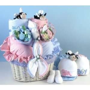  Little Busy Bees Twins Gift Basket: Baby