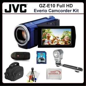 GZ E10 Everio Camcorder Kit Includes JVC GZE10 Camcorder (Blue), 8GB 