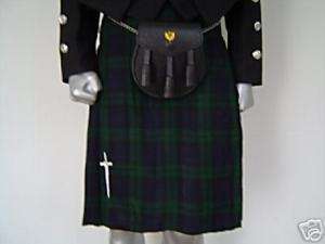 Scottish Black Watch Tartan Kilt and Kilt Pin   KP1B  