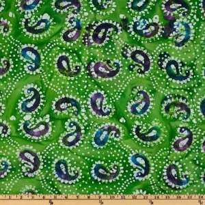   Indian Batik Paisleys Green Fabric By The Yard: Arts, Crafts & Sewing