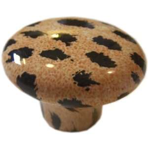   Jaguar Print Ceramic Cabinet Drawer Pull Knob: Home Improvement
