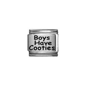  Boys Have Cooties Laser Etched Italian Charm Jewelry
