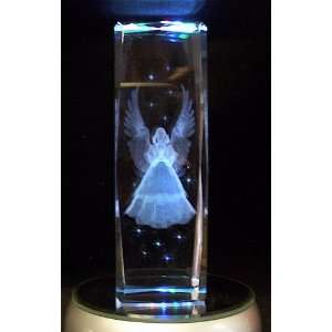  Laser Etched Crystal Angel 6 Inches Tall