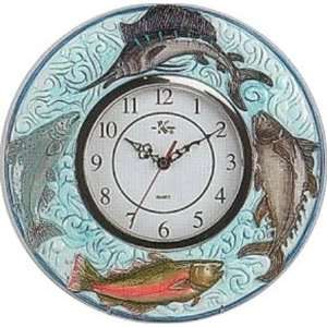    Ocean Fish Round Ceramic Wall Clock DK 9054: Home & Kitchen