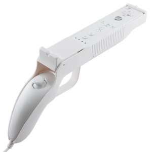   Gun for Nintendo Wii Remote Control and Nunchuk, White Electronics