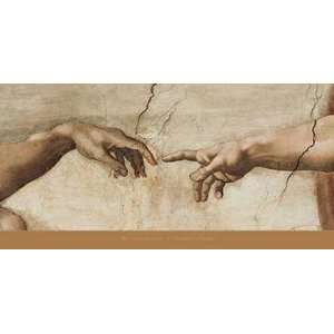  Creation of Adam (Detail) by Michelangelo Buonarroti 40x20 