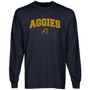  UC Davis Aggies Navy Blue Logo Arch Long Sleeve T shirt 