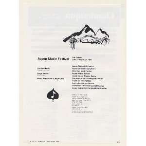  1986 Aspen Music Festival 37th Season Print Ad (Music 