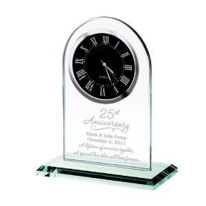  25th Anniversary Personalized Glass Clock 