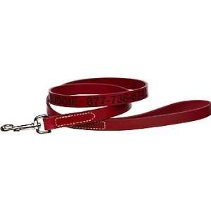    Coastal Pet Personalized Leather Leash in Red