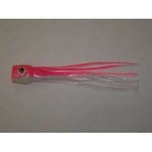 Saltwater Fishing Lure Soft Head Pink, White and Silver