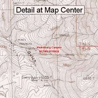  USGS Topographic Quadrangle Map   Vicksburg Canyon, Nevada 