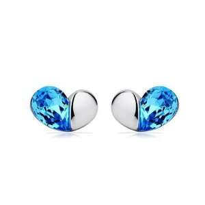   Miracle Heart Earrings with Blue Swarovski Crystal (4572) Glamorousky