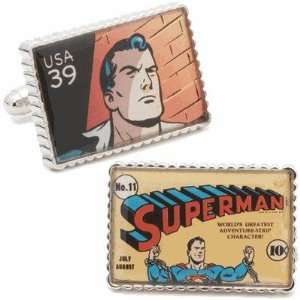  Superman Stamp Cufflinks Jewelry