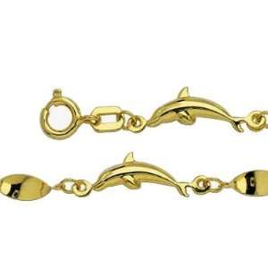  9 10 14k Yellow Gold Ankle Bracelets: Jewelry