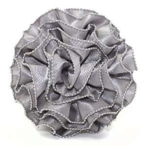   and Clip Flower, Chain Edge Ruffle Rose Grey Arts, Crafts & Sewing