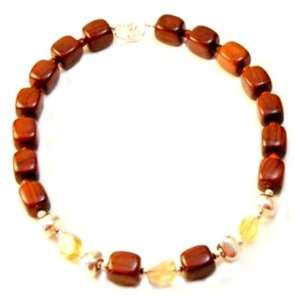  18 in. Exotic Wood Necklace   Wood & Gems Collection Style 