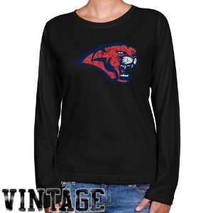  Houston Cougars Ladies Black Distressed Logo Vintage Long 
