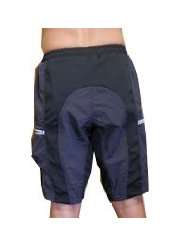 Aero Tech Designs Baggy Touring Short with Padded Underwear   Black