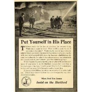 1911 Ad Hartford Fire Insurance Co. Logo Firefighters 