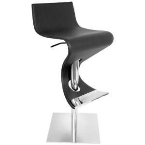    Wave Black and Chrome Bar and Counter Stool