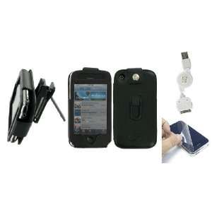  Apple iPhone 3G   Black Premium Leather Case with Removable Video 