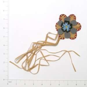  Flower Faux Suede with Fringe Applique Arts, Crafts 