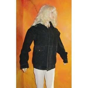   : Ladies $199 Black Suede Zip Front Jacket Large XL: Everything Else